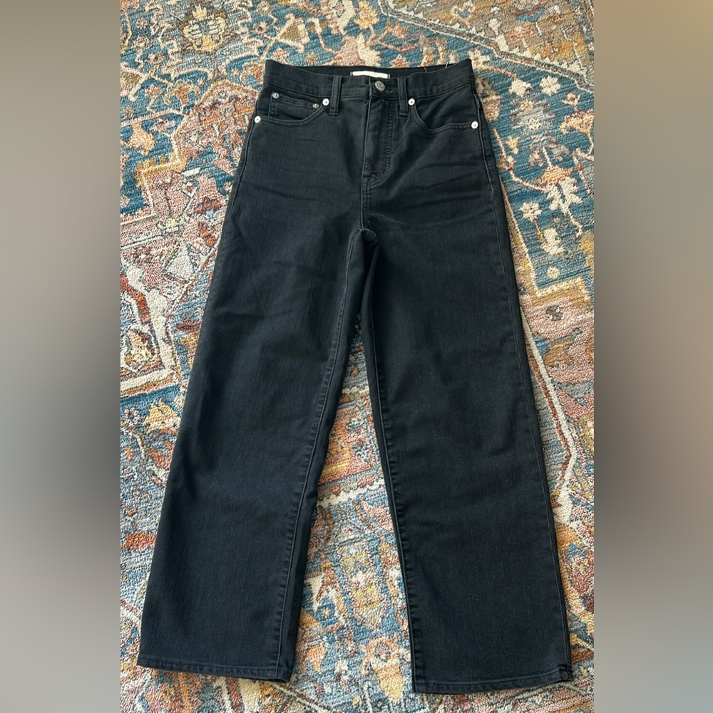 Madewell Wide Leg Crop Black Women's Jeans